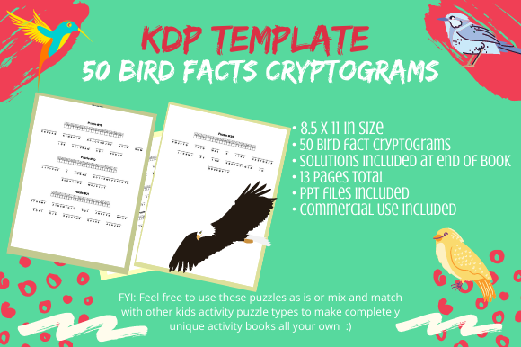 50 Bird Facts Kid or Adult Cryptograms: A Strategic Asset for KDP Publishers