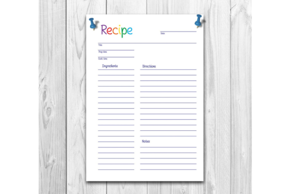 Blank and Card Recipe Sheet Printable Guide