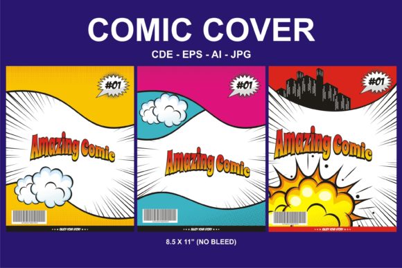 Comic Cover Template: Design with JPG EPS AI CDR Files
