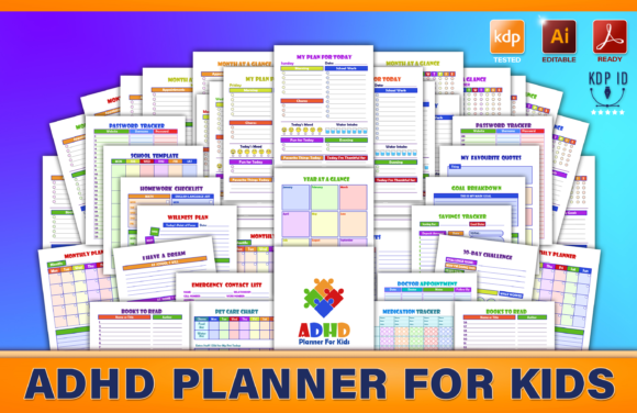 Empowering Neurodivergent Youth: The Strategic Value of the ADHD Planner for Kids Editable Bundle