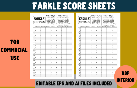 Farkle Score Sheets KDP Interior: Selecting the Right Layout for Game Night Success