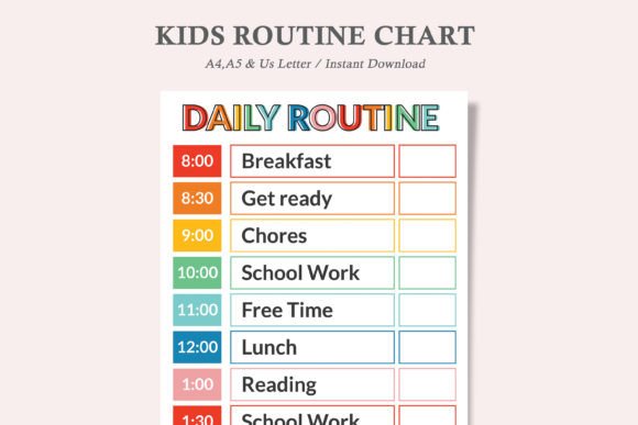 Kids Routine Chart & Daily Routine: A Visual Guide