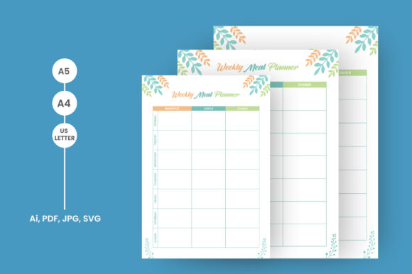 Meal Tracker Notebook Planner Journal Template
