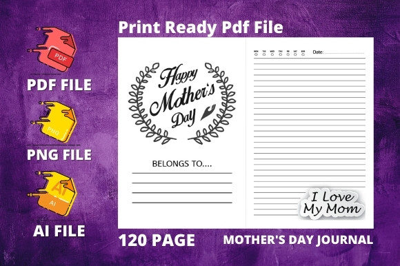 Mother's Day Notebook KDP Interior 15: Floral Designs