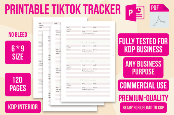 TikTok Tracker KDP Interior: Organize Content Strategy